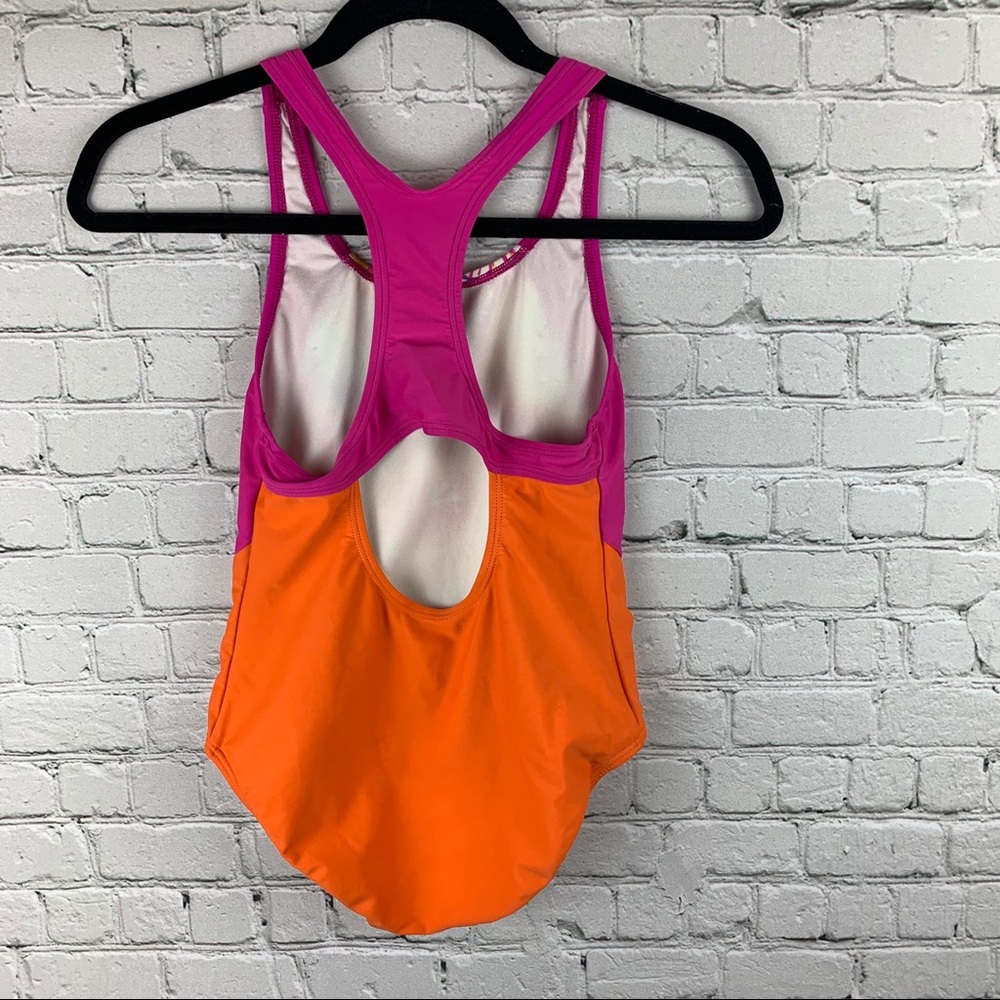 Speedo Swimsuit One Piece RacerBack Pink/Orange - Picture 7 of 7